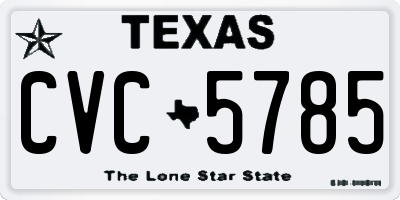 TX license plate CVC5785