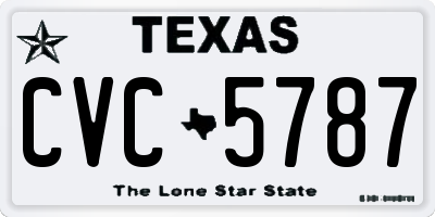 TX license plate CVC5787