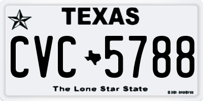 TX license plate CVC5788