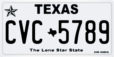 TX license plate CVC5789