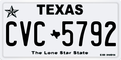 TX license plate CVC5792
