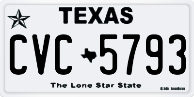 TX license plate CVC5793