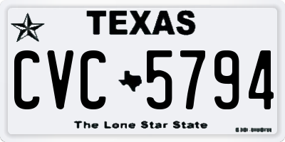 TX license plate CVC5794