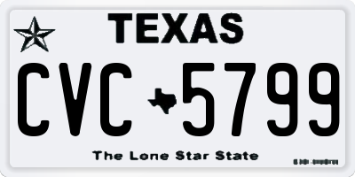 TX license plate CVC5799