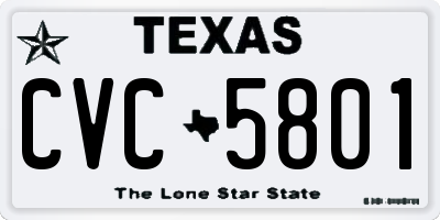 TX license plate CVC5801