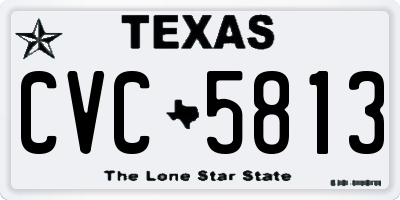 TX license plate CVC5813