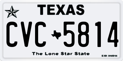 TX license plate CVC5814