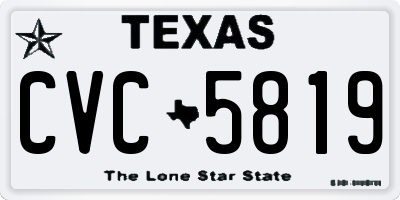 TX license plate CVC5819