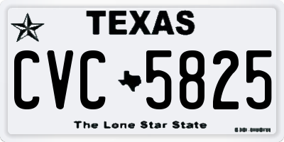 TX license plate CVC5825