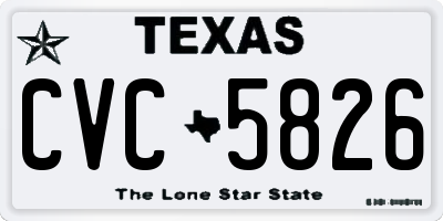 TX license plate CVC5826