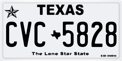 TX license plate CVC5828