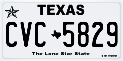 TX license plate CVC5829
