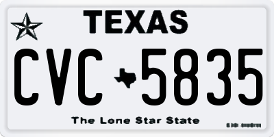 TX license plate CVC5835