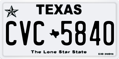 TX license plate CVC5840