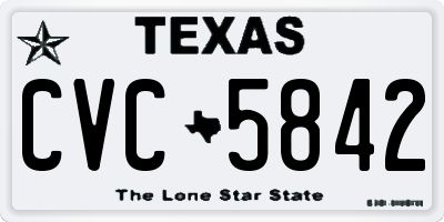 TX license plate CVC5842
