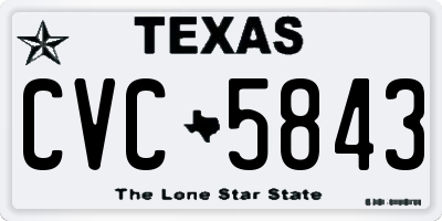 TX license plate CVC5843