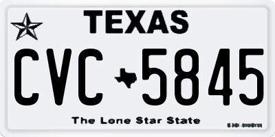 TX license plate CVC5845
