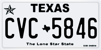 TX license plate CVC5846