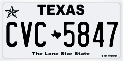 TX license plate CVC5847