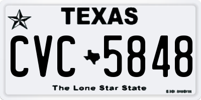 TX license plate CVC5848