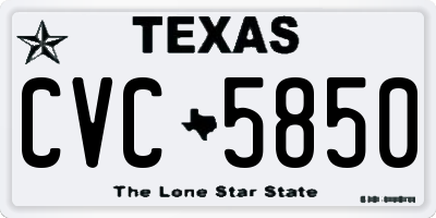 TX license plate CVC5850
