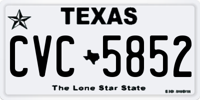 TX license plate CVC5852