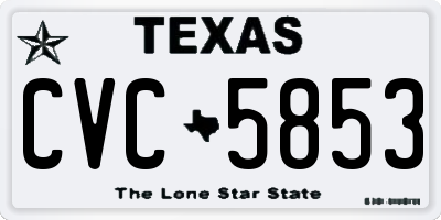 TX license plate CVC5853