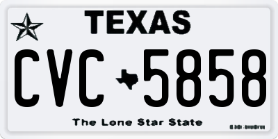 TX license plate CVC5858