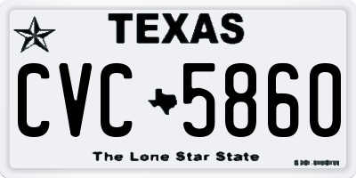 TX license plate CVC5860