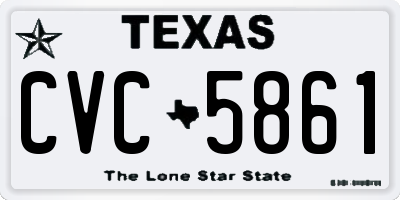 TX license plate CVC5861