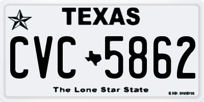 TX license plate CVC5862