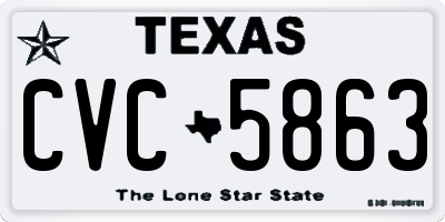 TX license plate CVC5863