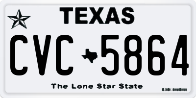 TX license plate CVC5864