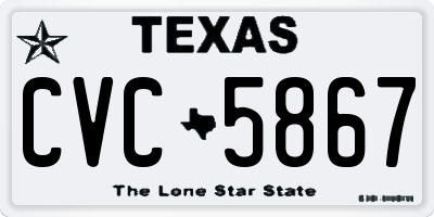 TX license plate CVC5867