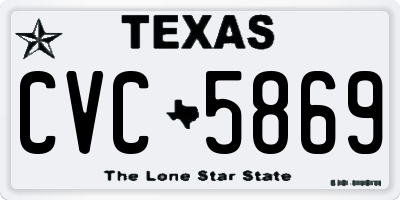 TX license plate CVC5869