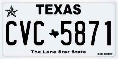 TX license plate CVC5871