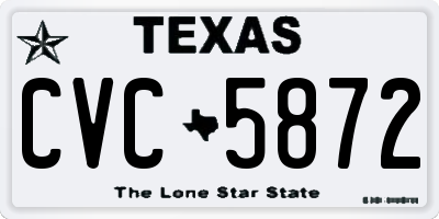 TX license plate CVC5872