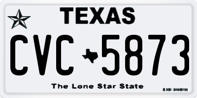 TX license plate CVC5873