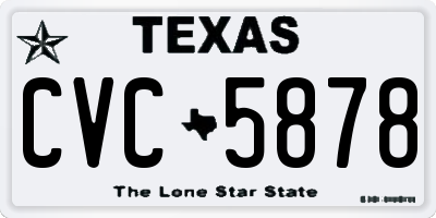 TX license plate CVC5878
