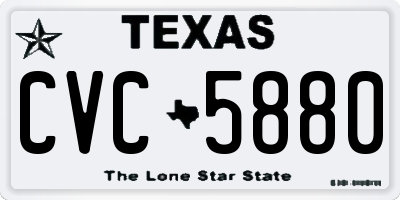 TX license plate CVC5880