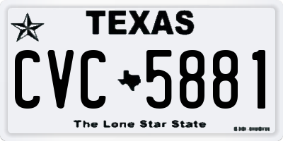 TX license plate CVC5881