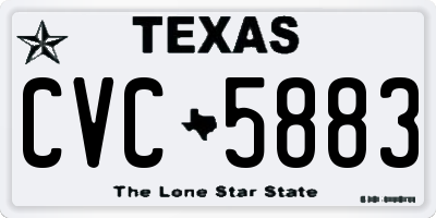 TX license plate CVC5883