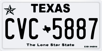 TX license plate CVC5887
