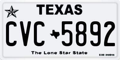 TX license plate CVC5892