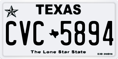 TX license plate CVC5894