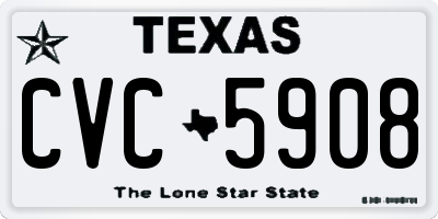 TX license plate CVC5908