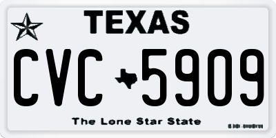 TX license plate CVC5909