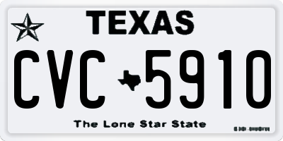 TX license plate CVC5910