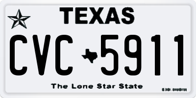 TX license plate CVC5911