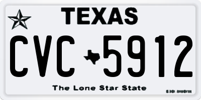 TX license plate CVC5912